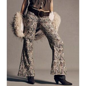 Free People - Aster Jacquard Paisley Flare Pants